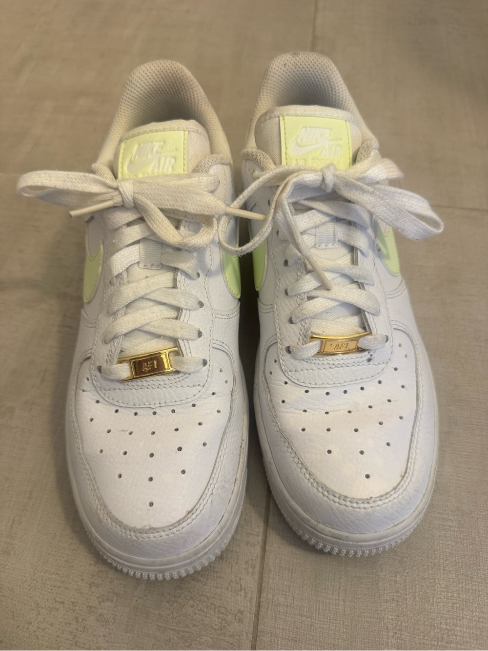 Nike Air Force 1 Low White with Pale Yellow Accents